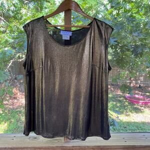 Givenchy En Plus Women's Vintage Gold Lame' Sleeveless Top Size 16W